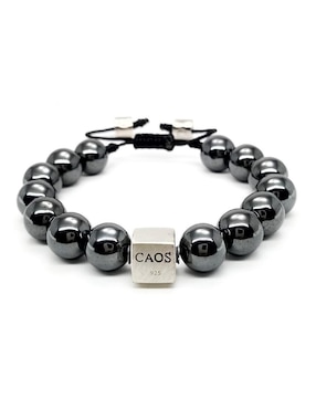Pulsera caos de plata P 925 Bloodstone con acabado brillante