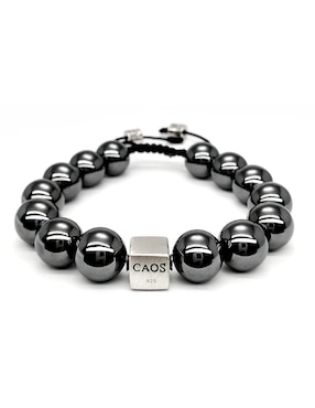 Pulsera caos de plata P 925 Bloodstone con acabado brillante