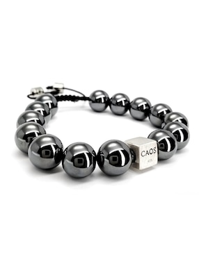 Pulsera caos de plata P 925 Bloodstone con acabado brillante