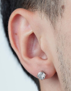 Aretes redondos Lotus Style con acabado brillante circonita