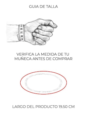 Pulsera Boscaini de plata P 925 Italiana con acabado baño rodio