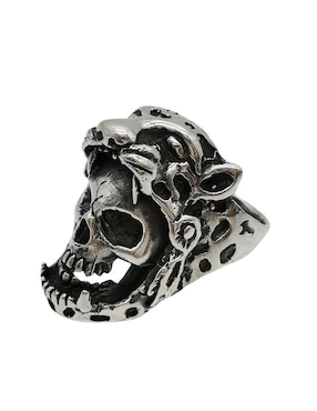 Anillo de cráneo Vadalú Plata Cráneo Jaguar P 925 de plata pulido