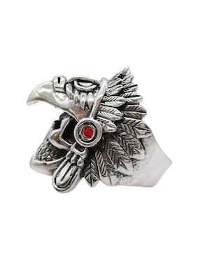 Anillo de cráneo Vadalú Plata Guerrero Águila P 925 de plata pulido