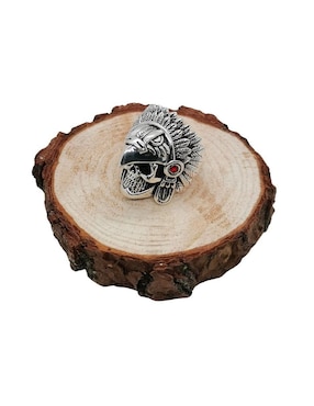 Anillo de cráneo Vadalú Plata Guerrero Águila P 925 de plata pulido