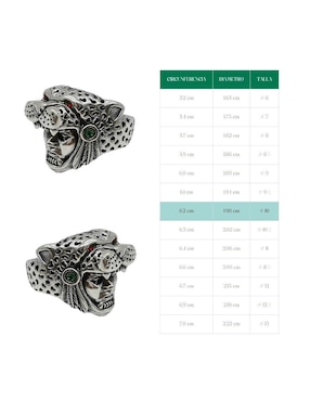 Anillo de guerrero jaguar Vadalú Plata Guerreo Jaguar P 925 de plata pulido