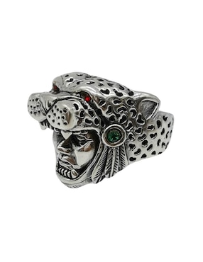 Anillo de guerrero jaguar Vadalú Plata Guerreo Jaguar P 925 de plata pulido