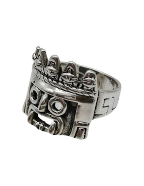 Anillo rectangular Vadalú Plata Tlaloc Sencillo P 925 de plata pulido