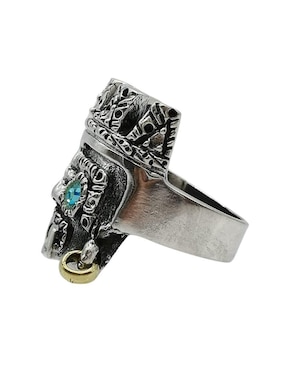 Anillo rectangular Vadalú Plata Tlaloc con Aretes P 925 de plata pulido