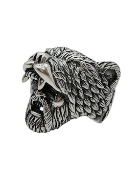 Anillo de oso Vadalú Plata Guerrero Oso Nordico P 925 de plata pulido