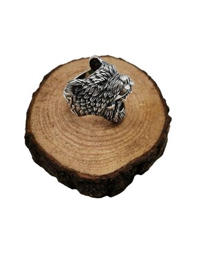 Anillo de oso Vadalú Plata Guerrero Oso Nordico P 925 de plata pulido