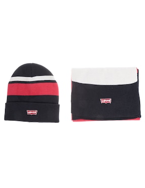 Set Bufanda Y Gorro Levi's Estampado Bloques De Color