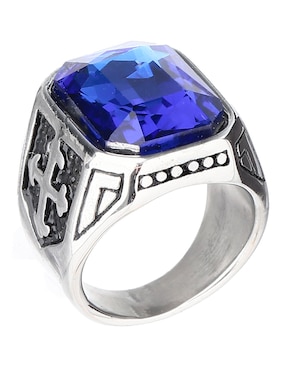 Anillo rectangular Lombrozo brillante