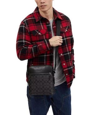 Bolsa messenger Coach Houston Flight Bag de piel para hombre