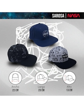 Gorra visera plana broche casual Sarosa Nasa para hombre