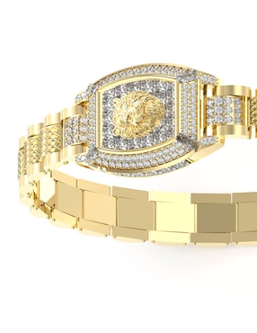 Brazalete Guess con zirconia Lion King con acabado pulido