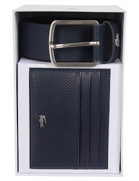 Set cinturón Lacoste de piel bovino para hombre