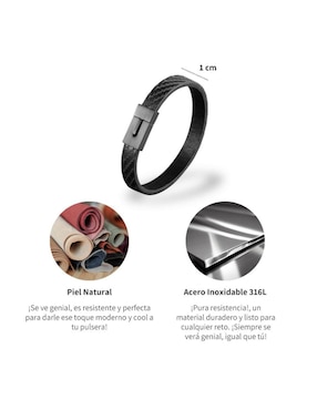 Pulsera Chulada Black con acabado pulido