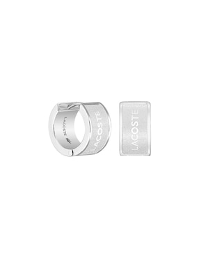 Aretes redondos Lacoste Backhand con acabado brillante