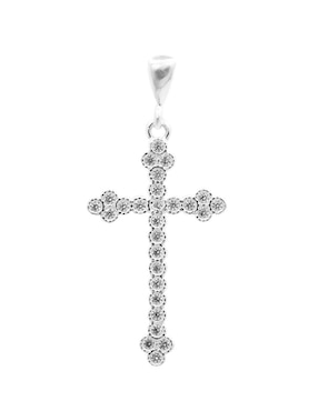 Dije de cruz Boscaini de plata P 925 zirconia
