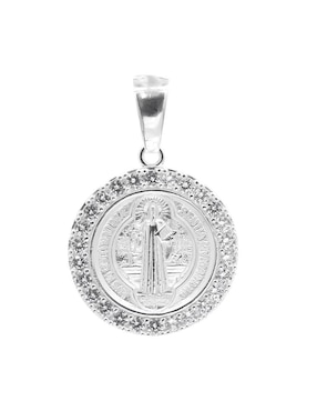 Dije redondo Boscaini san benito de plata P 925