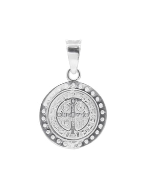 Dije redonda Boscaini San Benito de plata P 925