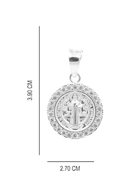 Dije redonda Boscaini San Benito de plata P 925