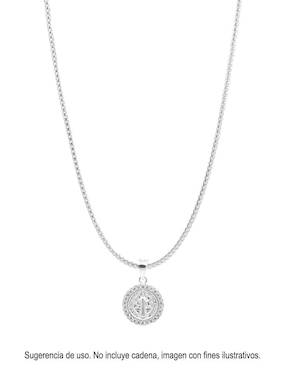 Dije redonda Boscaini San Benito de plata P 925