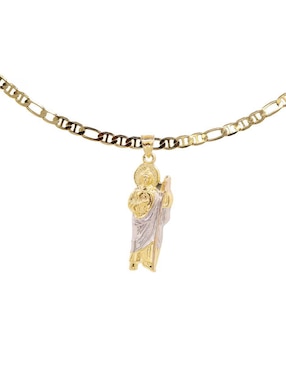 Collar San Judas Tadeo Boscaini con acabado chapa de oro14 k