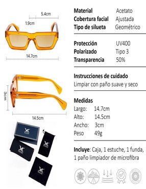 Lentes de sol Xolek Glam XO-103-AM para hombre