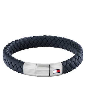 Pulsera Tommy Hilfiger de piel Round braided bracelet con acabado mate