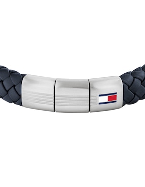 Pulsera Tommy Hilfiger de piel Round braided bracelet con acabado mate