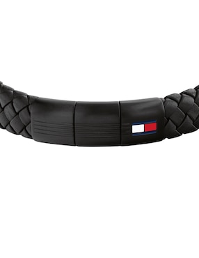 Brazalete Tommy Hilfiger de piel Round braided bracelet con acabado mate
