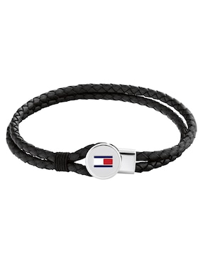 Brazalete Tommy Hilfiger de piel Bruce leather con acabado mate