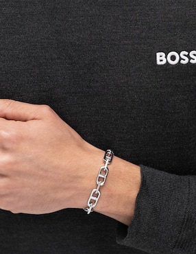 Brazalete Hugo Boss Kode chain con acabado brillante
