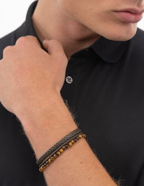 Brazalete Hugo Boss Sphere mixed con acabado mate