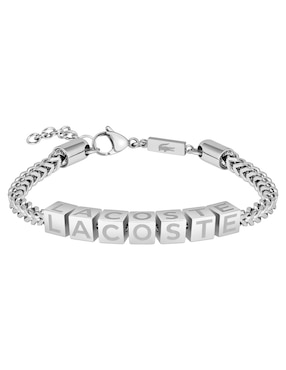 Brazalete Lacoste Script con acabado brillante