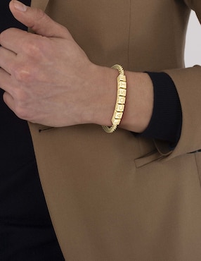 Brazalete Lacoste Script con acabado brillante