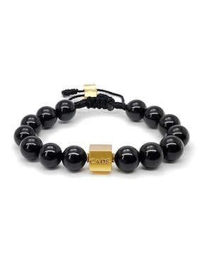 Pulsera Caos 18 k con acabado chapa de oro