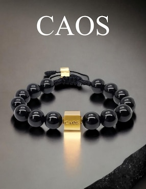 Pulsera Caos 18 k con acabado chapa de oro