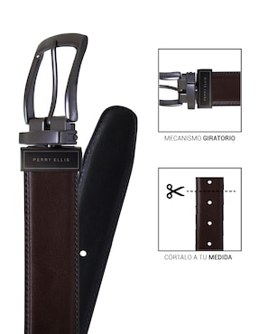 Cinturón Perry Ellis de piel para hombre