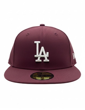 Gorra visera plana cerrada para béisbol New Era 5950 Maroon Los Angeles Dodgers para hombre