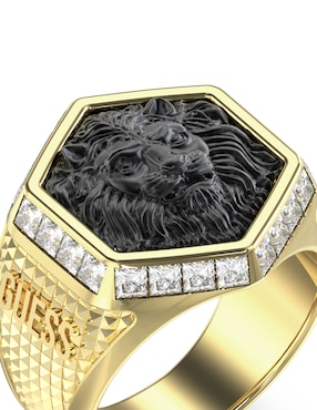 Anillo de león Guess Lion King pulido