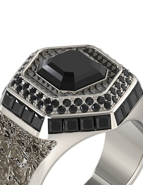 Anillo de hexágono Guess pavé