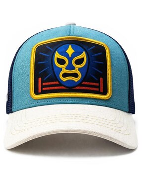 Gorra visera curva snapback casual Knite Lucha Libre Aqua para hombre