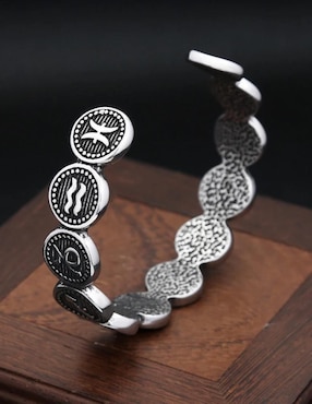 Brazalete Chulada de acero inoxidable Zodiaco acabado pulido