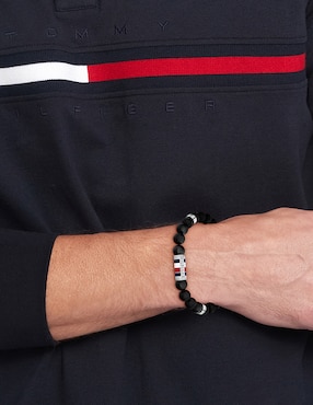 Pulsera Tommy Hilfiger con ónix Beads acabado brillante