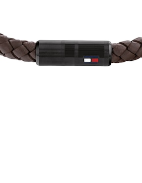 Brazalete Tommy Hilfiger Casual Leather Braided acabado brillante