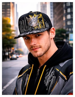 Gorra visera plana snapback casual Transformers Decepticon Iron Circuitos para hombre