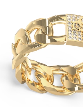 Anillo de cadena Guess 4G Frontiers brillante