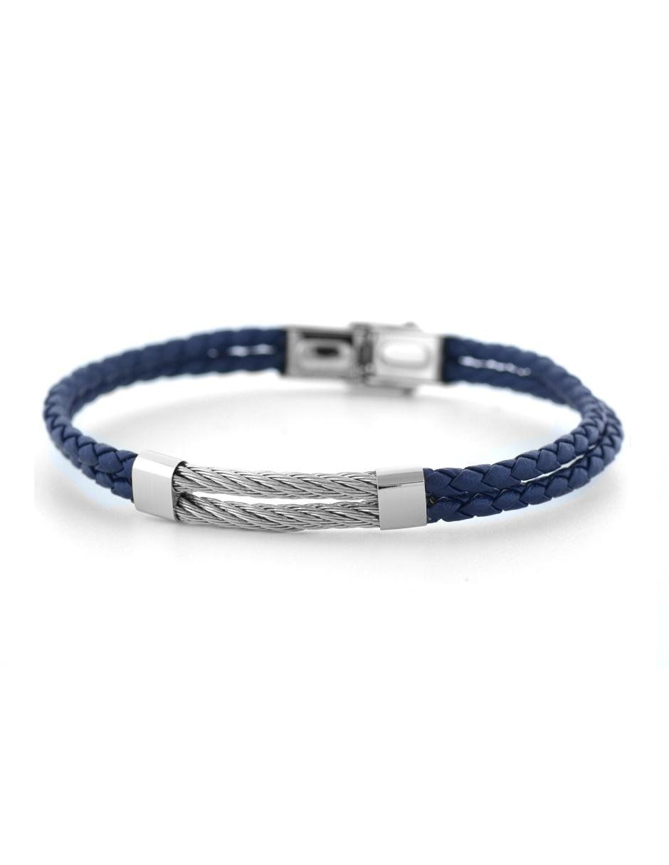 Pulsera de acero inoxidable con acabado tejido